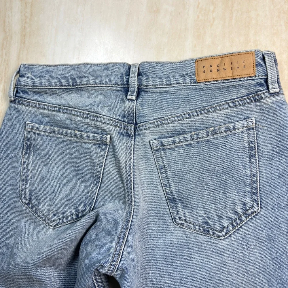 PacSun Jordyn Low Rise Straight Leg Jeans Size 24 Light Wash Denim - Picture 6 of 17